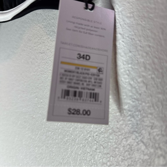 New Shade & Shore Black and White Women's Swim Top 34D UnderWire - Picture 4 of 6